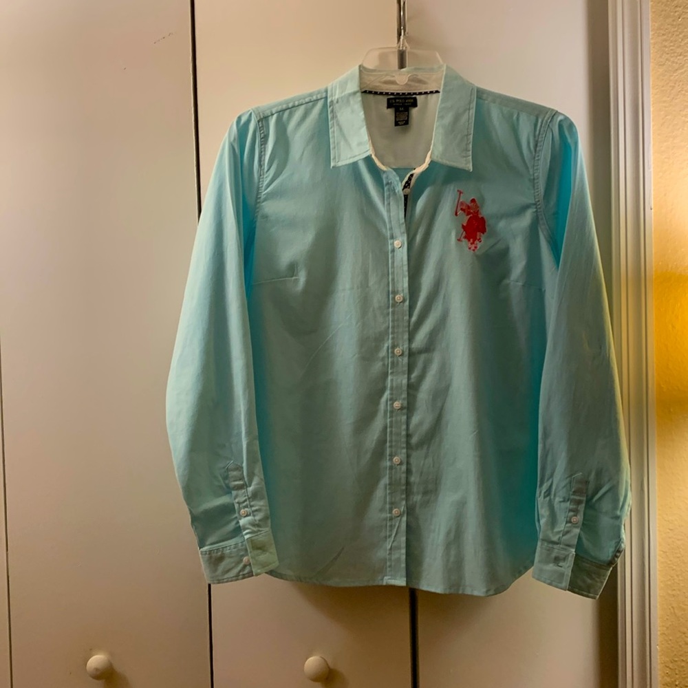 Women’s US Polo Button Down Light Blue Shirt